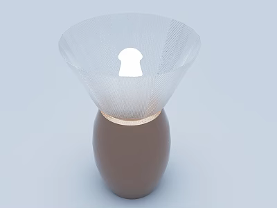 Stylish Contemporary Table Lamp With Transparent Shade And Brown Base Design 3d model