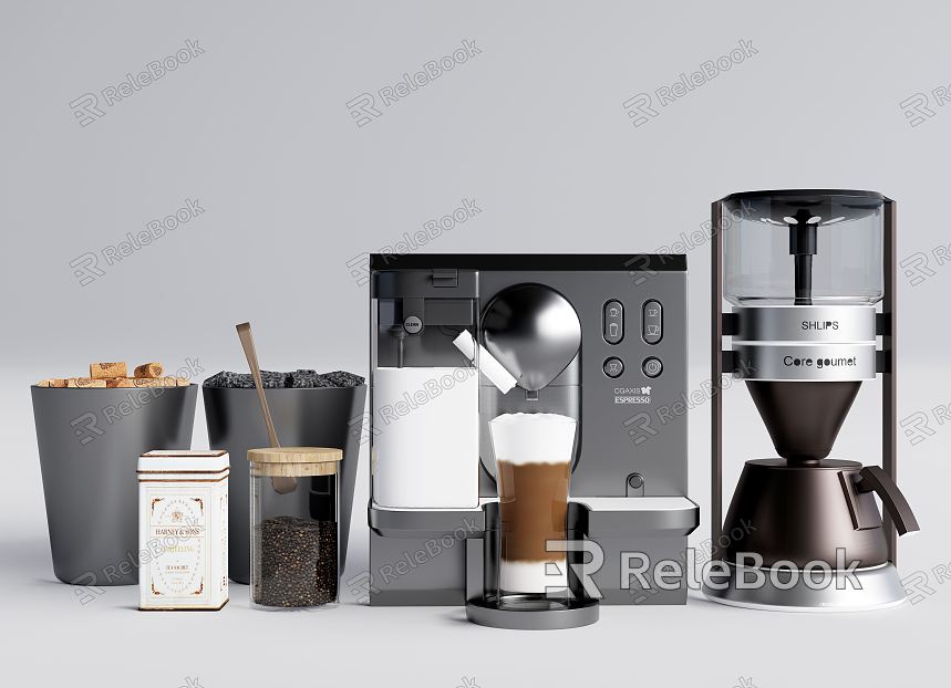 Modern coffee machine Coffee machine Grinder coffee beans model