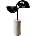 Elegant Modern Table Lamps With Marble Base And Spherical Shade Design 3d model