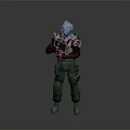 Futuristic Armored Human Warrior Character Standing With Tactical Weapon And Gear