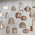 Modern Woven Pendant Lights Featuring Various Geometric Shapes And Natural Textures