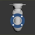 Industrial Mechanical Valve With Silver Body And Blue Bolted Top Cover