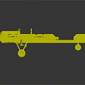 Building Block Toy Airplane With Yellow Wings Gray Body Black Cockpit And Landing Wheels