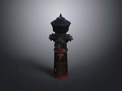 Vintage Black Fire Hydrant With Red Accents And Classic Design 3d model