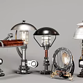 Industrial Style Table Lamps with Gear Details and Metal Mechanical Design