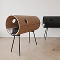 Modern Wooden Cat Beds With Circular Holes And Thin Black Legs On Floor