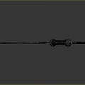 3D Modeled Black Sleek Archery Bow Weapon With Green Accents And Modern Design