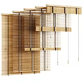Modern Window Blinds With Wooden Slats For Home Interior Light Control