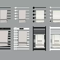 Soft White Towels Hanging On Modern Black And White Towel Racks With Different Designs
