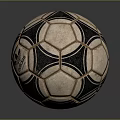 Sports Equipment Featuring Adidas Vintage Worn Soccer Ball With Hexagonal Pattern