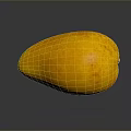 Ripe Yellow Mango With Smooth Surface On Black Background With Reflection 3d model