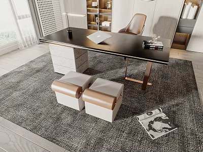 Modern Office Desk Chair Desk 3d model