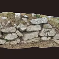 Rustic Wood And Stone Construction With Natural Stone Wall And Green Grass