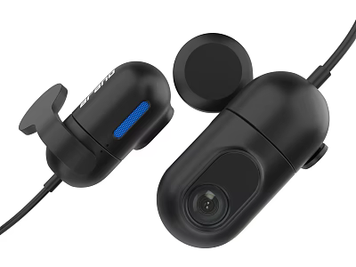 Black Car Rear View Camera Devices With Cable And Mounting Brackets 3d model