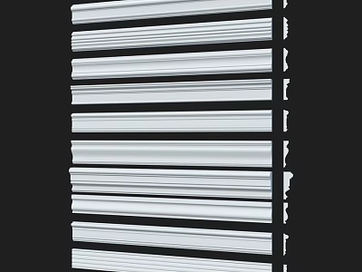 White Decorative Moldings In Various Styles For Interior Architectural Use 3d model