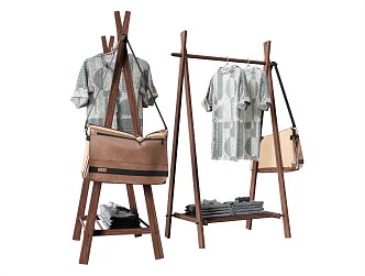 Modern Hanger Cloakroom Hanger Backpack Clothes Clothing Rack Drying Rack 3d model