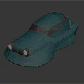 Futuristic Sleek Teal Transparent Concept Car With Smooth Aerodynamic Body Design