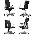 Ergonomic Modern Office Chair With Adjustable Arms Swivel Base And Black Mesh Back Design
