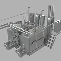 Stainless Steel Industrial Equipment With Metal Frame Piping System Storage Tanks And Ladder