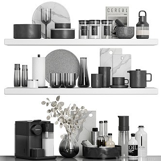 Modern Kitchen Supplies Kitchen Ornaments Decorations Kitchenware Combination Coffee Machine 3d model