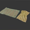 Beige Woven Household Textile Items With Frayed Edges And Textured Surface