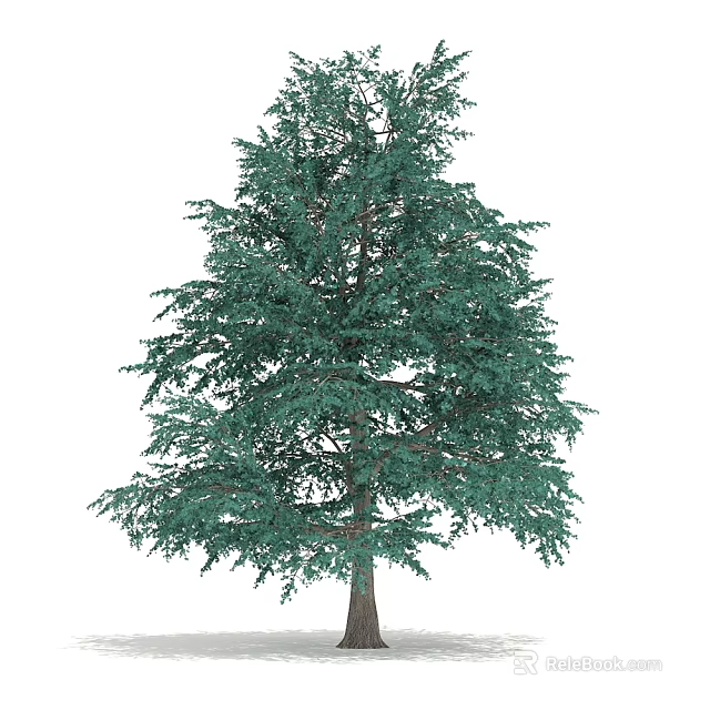 Tall Green Arbor With Dense Foliage And Brown Trunk In Natural Setting 3d model 