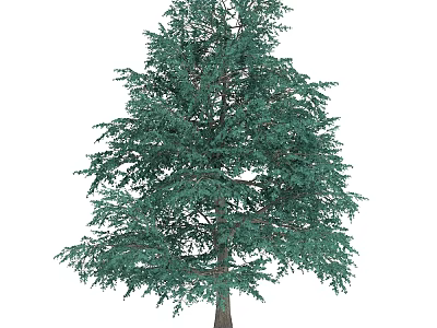 Tall Green Arbor With Dense Foliage And Brown Trunk In Natural Setting 3d model
