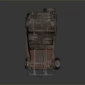 Rusty Red Vintage Off Road Vehicle With Canvas Top And Classic Retro Design