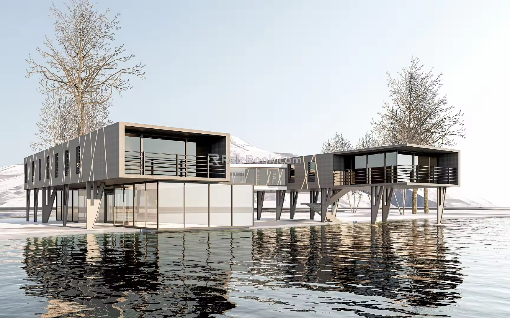Modern Exhibition Hall Architecture Cafe Architecture Catering Architecture Art Gallery Architecture 3d model