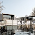 Modern Exhibition Hall Architecture Cafe Architecture Catering Architecture Art Gallery Architecture 3d model
