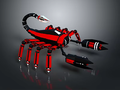 Red And Black Scorpion Shaped Household Decorative Ornament For Home Decoration 3d model