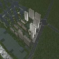 Aerial Planning View Of Urban Residential Area With High Rise Buildings Green Spaces And Roads