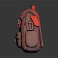 Pink 3D Rendered Backpack With Red Straps Metal Buckles And Reflective Surface