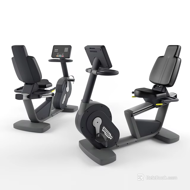 Modern Sports Equipment Stationary Exercise Bikes With Digital Displays And Ergonomic Seats 3d model 