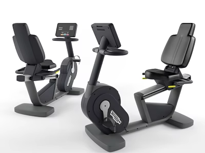 Modern Sports Equipment Stationary Exercise Bikes With Digital Displays And Ergonomic Seats 3d model