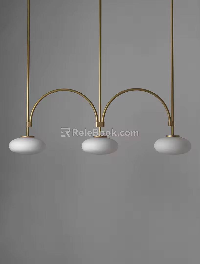 Middle Ancient Nordic Dining Table Front Desk Bar Restaurant Chandelier Simple Personalized 3-head Molecular Magic Bean Lamp 3d model