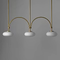 Middle Ancient Nordic Dining Table Front Desk Bar Restaurant Chandelier Simple Personalized 3-head Molecular Magic Bean Lamp 3d model