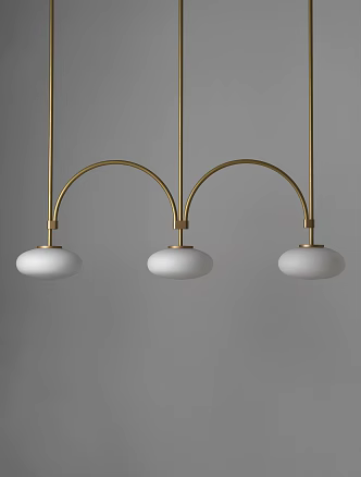 Middle Ancient Nordic Dining Table Front Desk Bar Restaurant Chandelier Simple Personalized 3-head Molecular Magic Bean Lamp 3d model