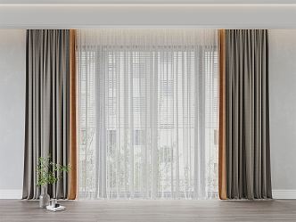 Modern Curtain Window Screen 3d model