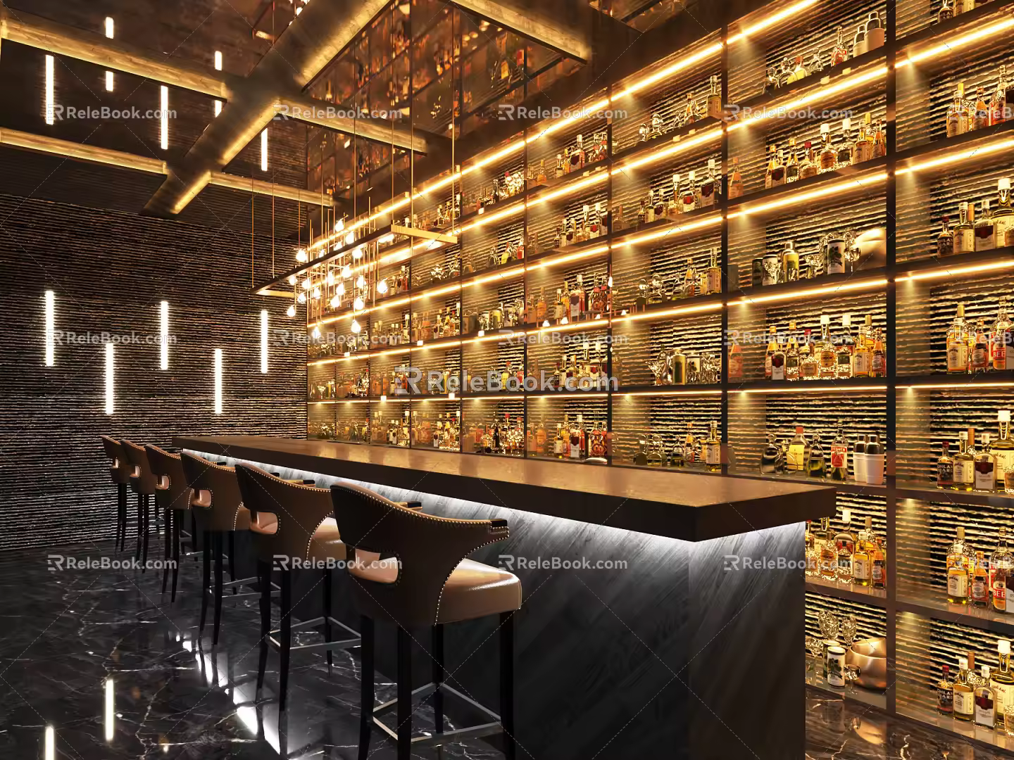 Modern Bar Counter 3d model