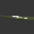 Detached Villa With Dark Blue Roof Large Windows Wooden Porch Green Lawn Pathway