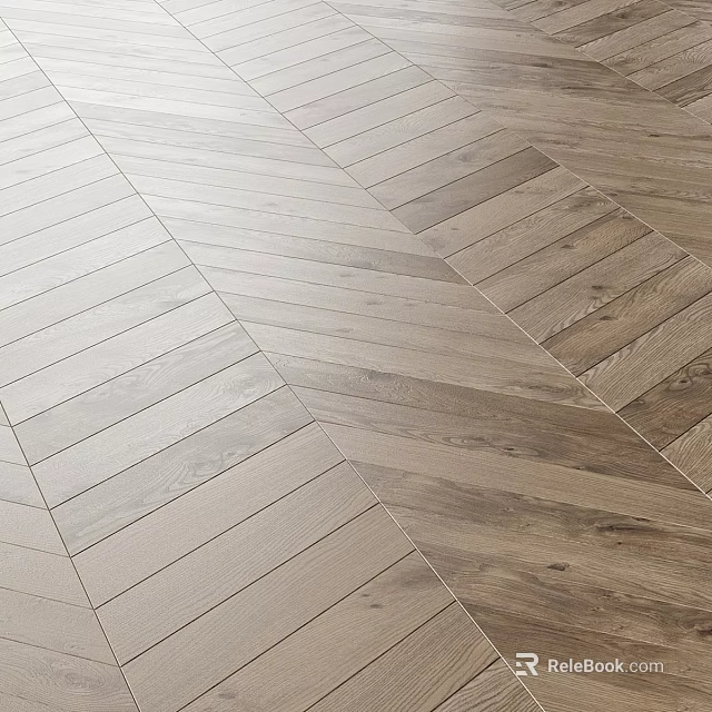 Natural Wooden Flooring With Herringbone Pattern And Warm Brown Wood Grain 3d model 