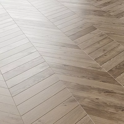 Natural Wooden Flooring With Herringbone Pattern And Warm Brown Wood Grain 3d model