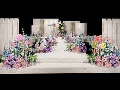 Spring Wedding Modern Wedding Scene model