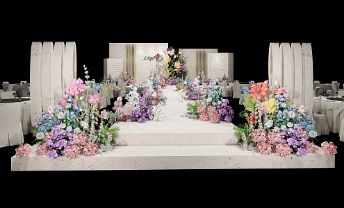 Spring Wedding Modern Wedding Scene 3d model