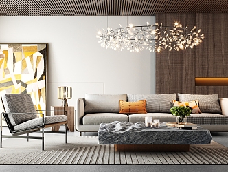 Light Luxury Sofa Combination 3d model