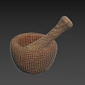 Natural Wooden Mortar And Pestle With Smooth Surface For Kitchen Grinding Use