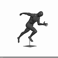 Dynamic Gray Running Pose Mannequin For Commercial Retail Display Equipment 3d model
