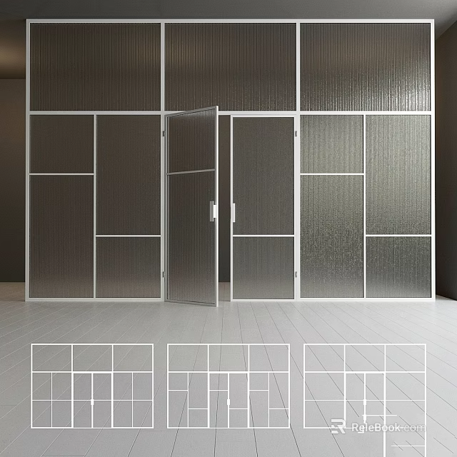 Modern Open Concept Kitchen Interior With Island Counter And Appliances 3d model