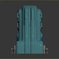 Futuristic Teal Gate Design With Mechanical Panels Circular Components Number 42 And Red Lights